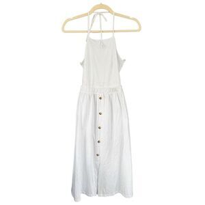 B8 ASOS Women's‎ Halter Sleeveless Cotton Midi Sundress White Size 2
